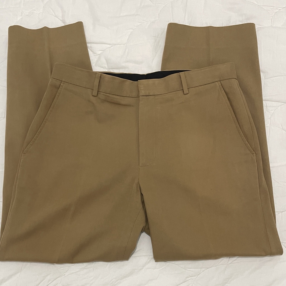 Banana Republic Pants Men 35x32 Dark Khaki Modern Fit 100% BrusheCotton Trouser